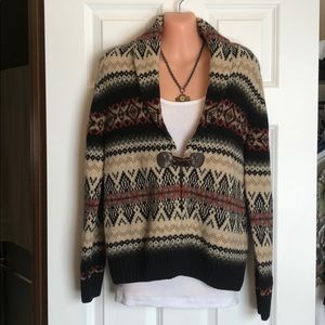 Fair Isle pattern 100% wool sweater.